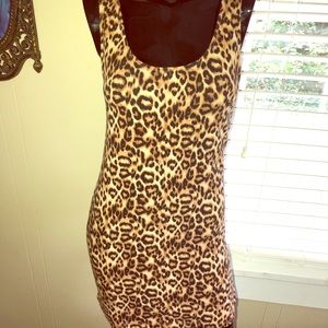 Cheetah Print Sleeveless BodyCon Dress
